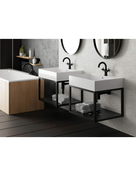 Deante Temisto Pie sienas stiprināma vannas istabas konsole, ar izlietni - 60x50 cm CDTW6U6S