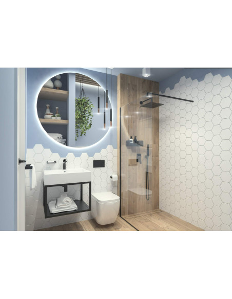 Deante Temisto pie sienas stiprināma vannas istabas konsole ar izlietni - 50x50 cm CDTW6U5S