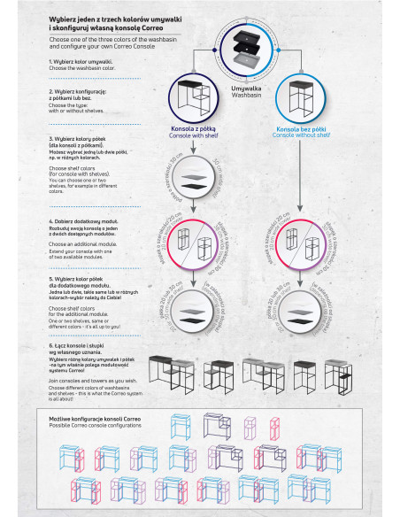 Deante Correo stāvoša vannas istabas konsole, modulāra - 60x40 cm CKC_N60A