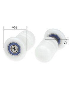 Deante rullīši, vieni, 6 mm stiklam XKCE1RE02 2