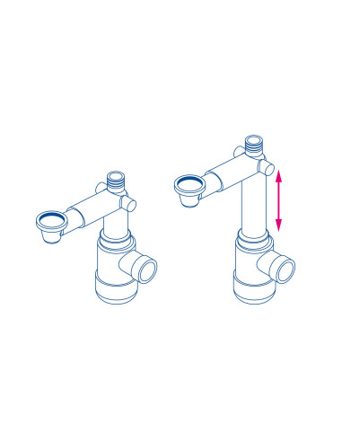 Deante Space-Saver Lux izlietnes notekas komplekts, teleskopisks NHC_633K