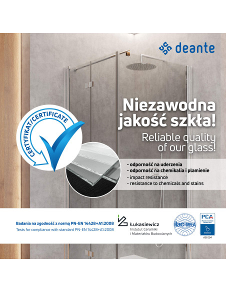 Deante Cynia dušas durvis, padziļinātas, 140 cm - bīdāmas KTC_014P