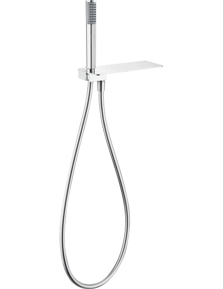 Deante Cascada Leņķa šļūtenes savienotājs, ar dušas komplektu, ar plauktu NAC_056K