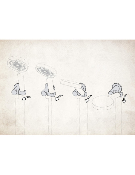 Deante Cascada Leņķiskais šļūtenes savienotājs, kvadrātveida, ar rokas dušas turētāju NAC_Z58K