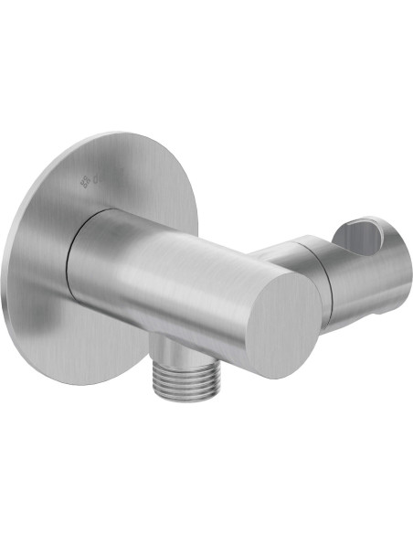 Deante Silia Leņķveida šļūtenes savienotājs, apaļš, ar rokas dušas turētāju NQS_F57K
