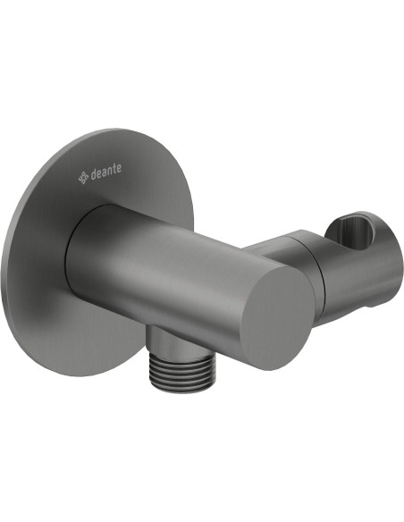 Deante Silia Leņķveida šļūtenes savienotājs, apaļš, ar rokas dušas turētāju NQS_D57K