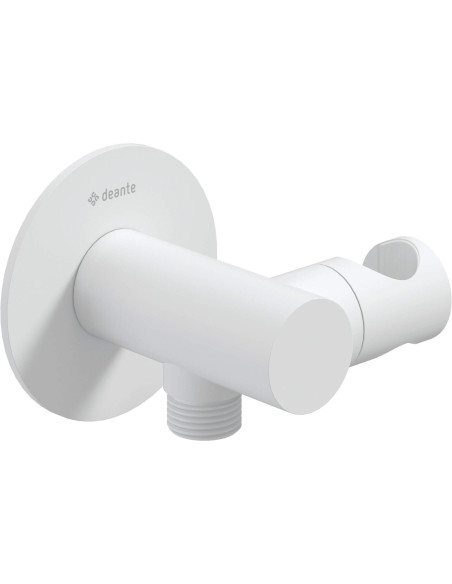 Deante Silia Leņķiskais šļūtenes savienotājs, apaļš, ar rokas dušas turētāju NQS_A57K