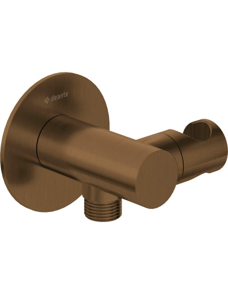 Deante Silia Leņķa šļūtenes savienotājs, apaļš, ar rokas dušas turētājs NQS_C57K