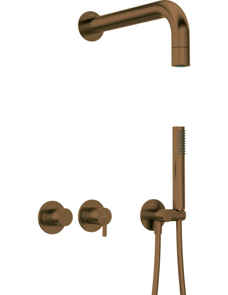 Deante Silia Paslēptais dušas komplekts, ar fiksētu dušas galvu - ar horizontālo jaucējkrānu NQS_C0XK