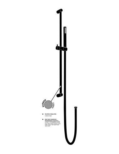 Deante Karbo dušas komplekts, 1-funkcija, ar bīdāmo stieni NCC_B51K