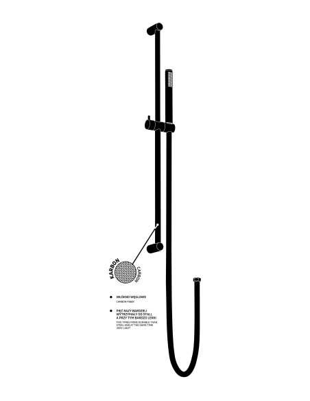 Deante Karbo dušas komplekts, 1-funkcija, ar bīdāmo stieni NCC_B51K