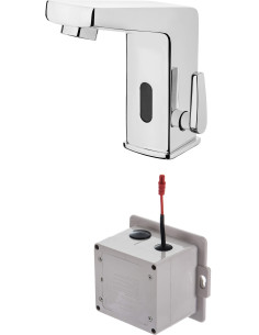 Deante Sensor izlietnes jaucējkrāns, bezkontakta, ar temperatūras kontroli - 4xAA BCH_029R