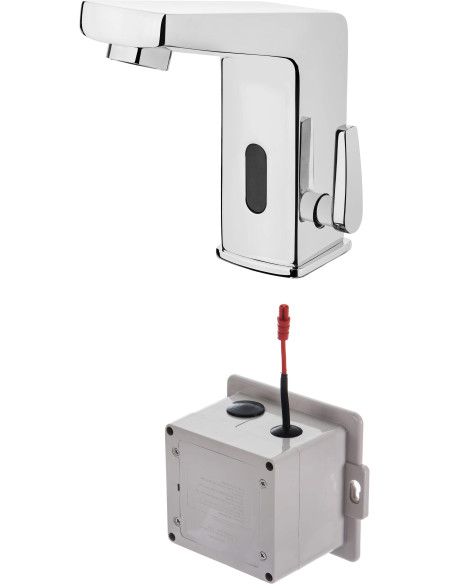 Deante Sensor izlietnes jaucējkrāns, bezkontakta, ar temperatūras kontroli - 4xAA BCH_029R