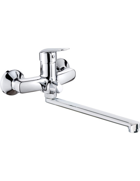 Deante Boro izlietnes maisītājs, pie sienas stiprināms, ar pagarinātu snīpi - šļūtenes savienojumu BMO_056M