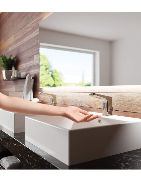 Deante Hiacynt izlietnes krāns, bezkontakta, ar temperatūras kontroli - 4xAA BQH_029R