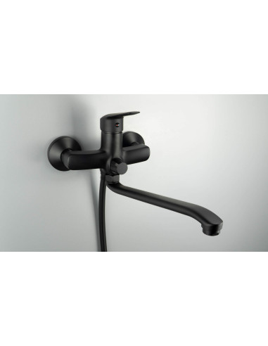 Deante Boro Izlietnes jaucējkrāns, stiprināms pie sienas, ar pagarinātu snīpi - šļūtenes savienojums BMO_N56M