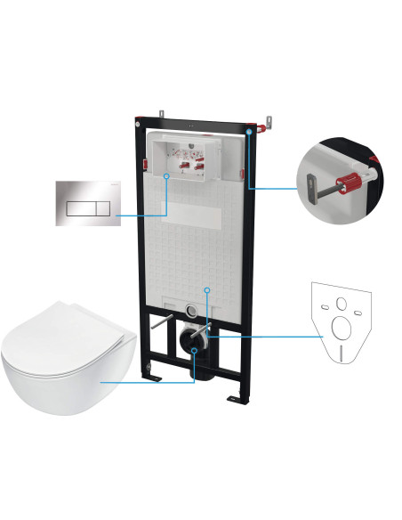 Deante Peonia Tualetes komplekts, iebūvējams, 6 1 gab. CDES6ZPW