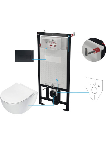 Deante Peonia tualetes poda vāks, iebūvējamais, 6 gab. CDEN6ZPW