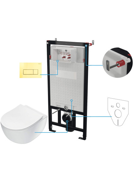 Deante Peonia tualetes komplekts, paslēpts, 6 in 1 CDEZ6ZPW