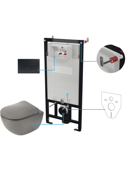 Deante Peonia tualetes komplekts, slēptais, 6 in 1 CDENDZPW