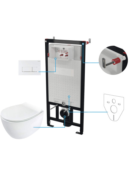 Deante Silia tualetes komplekts, paslēpts, 6 in 1 CDLA6ZPW