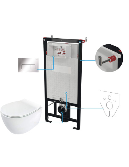 Deante Silia tualetes komplekts, paslēpts, 6 in 1 CDLS6ZPW