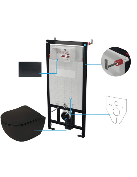 Deante Peonia tualetes komplekts, paslēpts, 6 vienā CDENNZPW