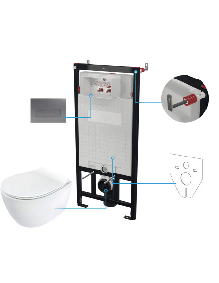 Deante Silia tualetes komplekts, slēptais, 6 in 1 CDLT6ZPW