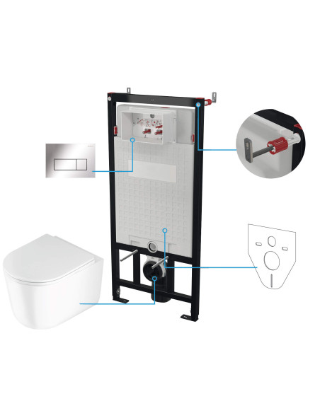 Deante Jasmin tualetes komplekts, slēpts, 6 vienā CDJS6ZPW