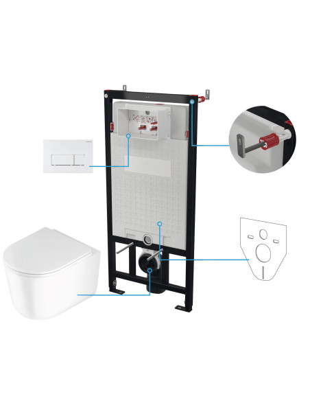 Deante Jasmin tualetes komplekts, iebūvējams, 6 vienā CDJA6ZPW