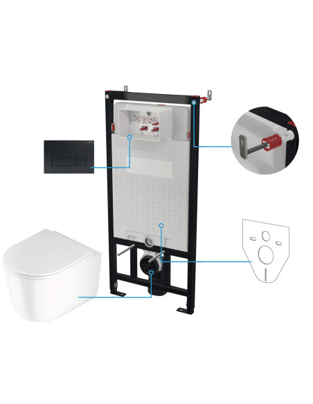 Deante Jasmin tualetes komplekts, iebūvējams, 6 vienā CDJN6ZPW