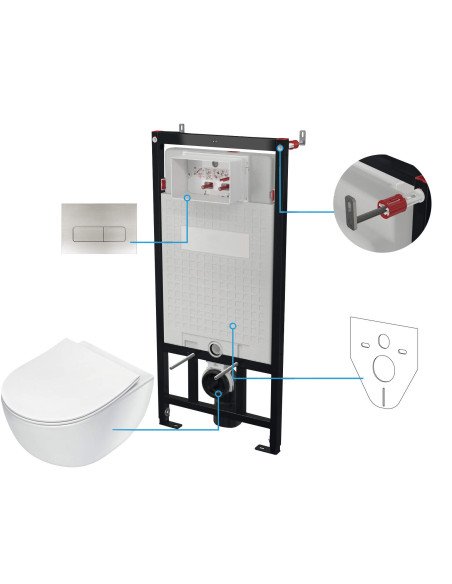 Deante Peonia tualetes komplekts, paslēpts, 6 in 1 CDEF6ZPW
