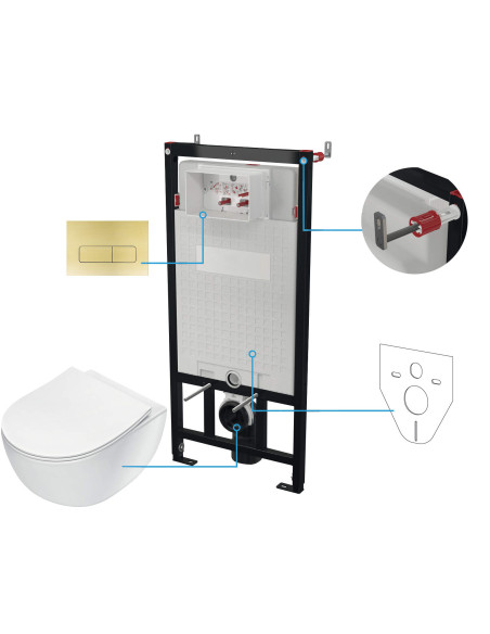 Deante Peonia tualetes komplekts, slēpts, 6 vienā CDER6ZPW