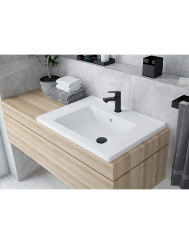 Deante Floks keramikas izlietne, padziļināta, ar krāna plauktu - 60 cm CDI_6U6M