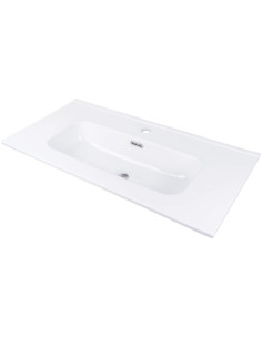 Deante Tubo Ceramic izlietne, padziļināta, ar krāna plauktu - 80 cm CTU_6U8M