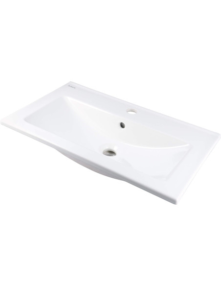 Deante Tubo Ceramic izlietne, padziļināta, ar krāna plauktu CTU_636M Deante Tubo Ceramic izlietne, padziļināta, ar krāna plauktu CTU_636M
