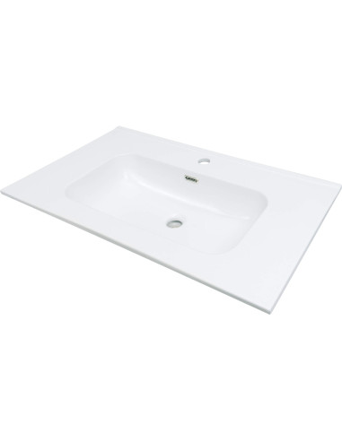 Deante Tubo keramikas izlietne, padziļināta, ar jaucējkrāna plauktu - 80 cm CTU_6U8W