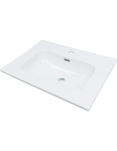 Deante Tubo keramikas izlietne, padziļināta, ar jaucējkrāna plauktu - 60 cm CTU_6U6W