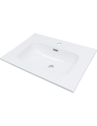 Deante Tubo keramikas izlietne, padziļināta, ar jaucējkrāna plauktu - 60 cm CTU_6U6W