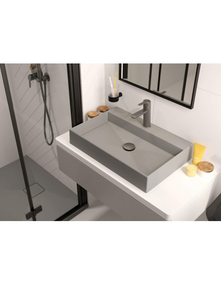 Deante Correo Granite izlietne, galda virsma, ar krāna plauktu - 60x40 cm CQR_SU6S Deante Correo Granite izlietne, galda virsma, ar krāna plauktu - 60x40 cm CQR_SU6S