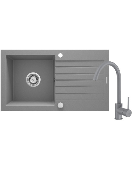 Deante Zorba Granīta izlietne ar krānu, 1 bļoda ar noteku ZQZBS113