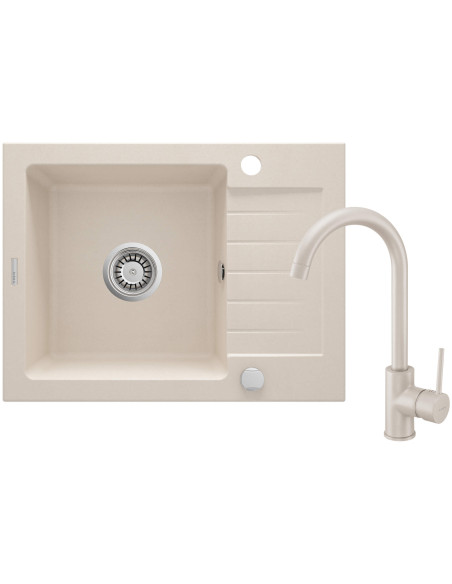 Deante Zorba Granīta izlietne ar krānu, 1 bļoda ar noteku ZQZA511A