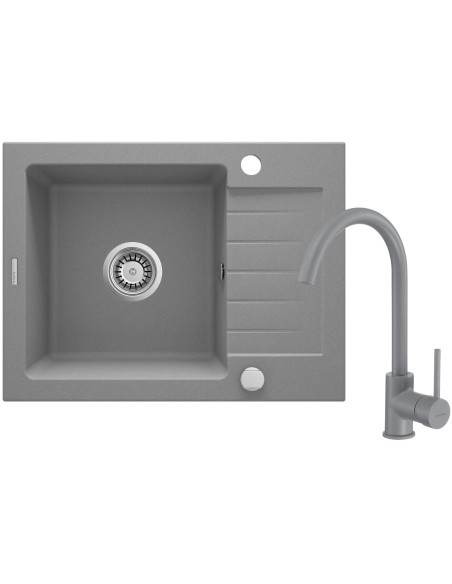 Deante Zorba Granīta izlietne ar krānu, 1 bļoda ar noteku ZQZAS11A