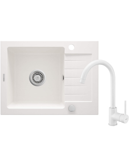 Deante Zorba granīta izlietne ar krānu, 1 bļoda ar drenāžu ZQZAA11A