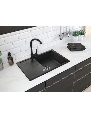 Deante Leda Granīta izlietne ar krānu, 1 bļoda ar noteku ZRDA2113