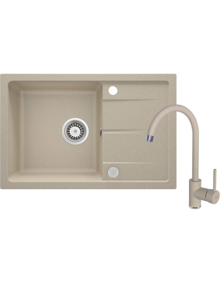 Deante Leda Granīta izlietne ar krānu, 1 bļoda ar noteku ZRDA7113