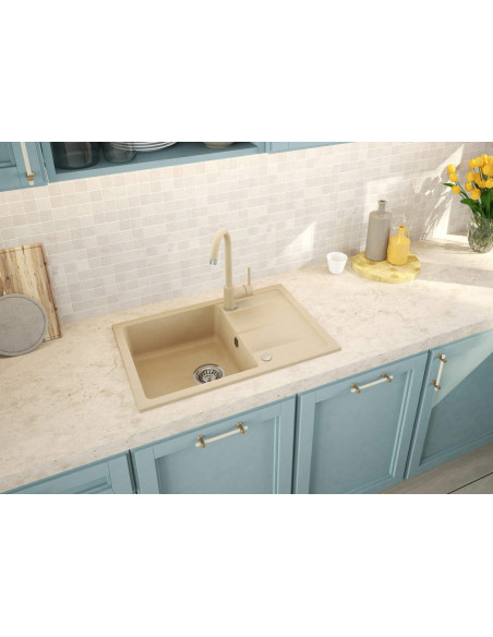 Deante Leda Granīta izlietne ar krānu, 1 bļoda ar noteku ZRDA7113