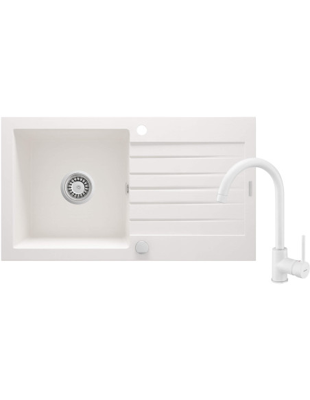 Deante Zorba Granīta izlietne ar krānu, 1 bļoda ar noteku ZQZVA113