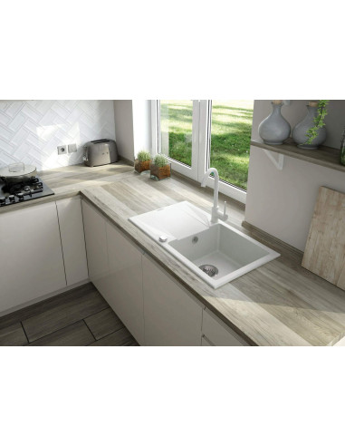 Deante Zorba Granīta izlietne ar krānu, 1 bļoda ar noteku ZQZVA113