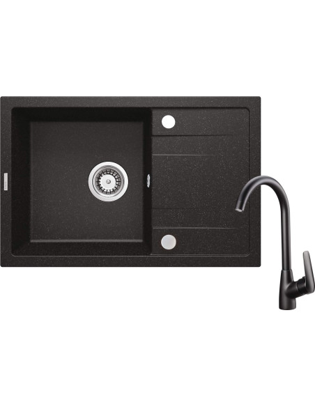 Deante Corio Granīta izlietne ar krānu, 1 bļoda ar noteku ZRCB2113